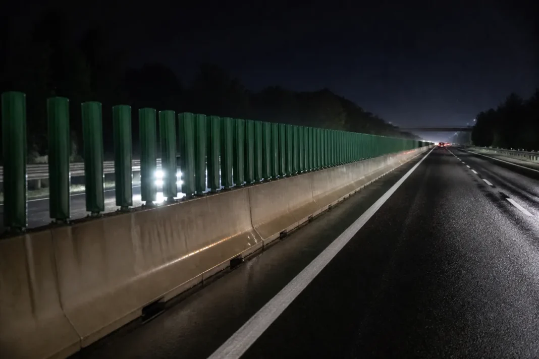 Lamelele verzi de pe autostradă: cum reduc orbirea șoferilor noaptea Lamelele verzi de pe autostradă